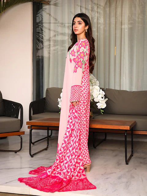 Afsheen Pink Printed 3PC