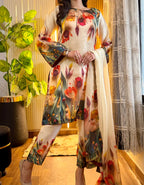 3D Flower Digital Print 3PC Suit
