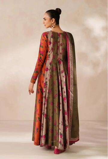 Printed Rose Frock 3Pc Suit |Eid Edits